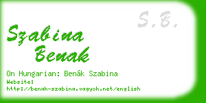 szabina benak business card