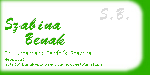 szabina benak business card